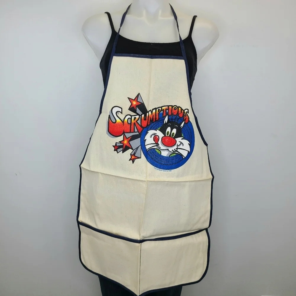 Vintage 1980 Warner Bros. Looney Tunes Sylvester Cat Scrumptious Apron